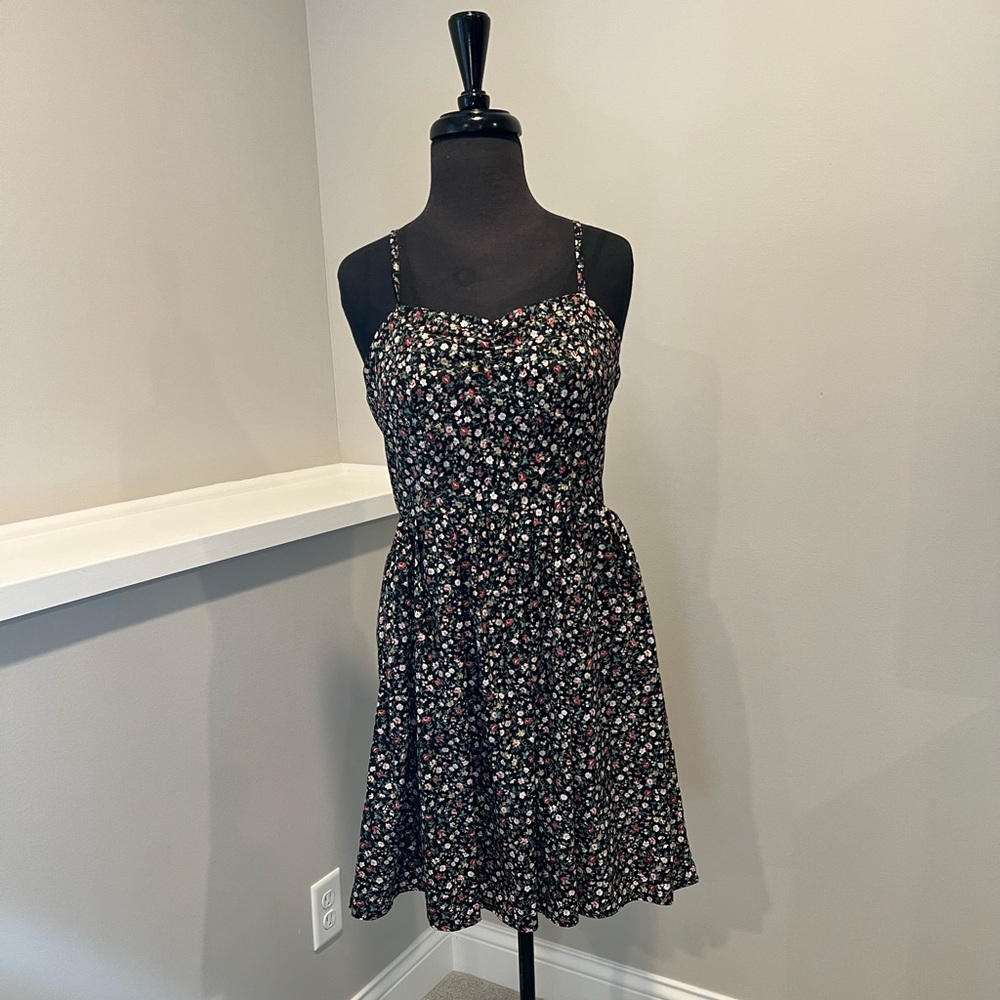 Short Black Floral Dress